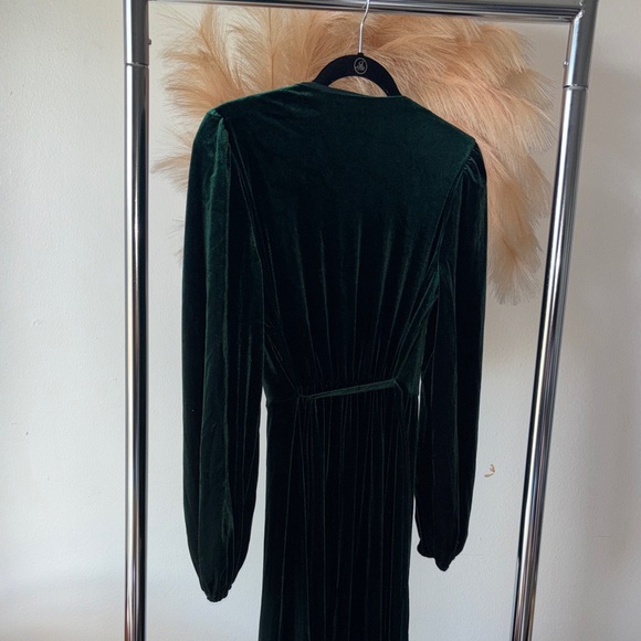 INC International Concepts Dark Green Velvet Long Sleeve Dress - Picture 5 of 6